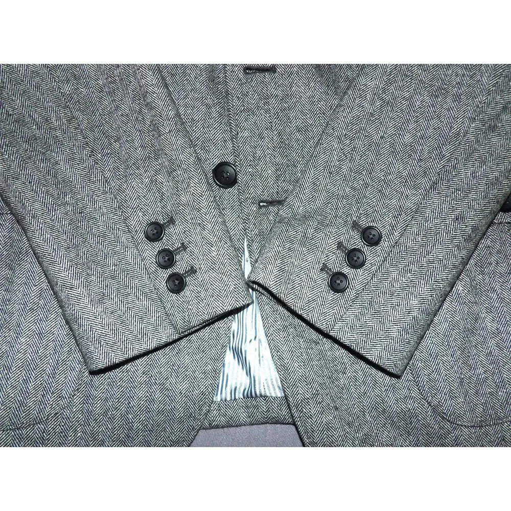 Banana Republic Tailored  Gray Herringbone 2 Button Wool Blend Blazer Men's‎ 38R